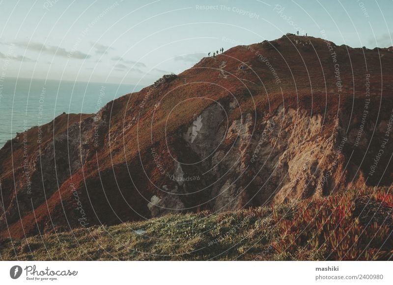 Entdecken Sie Portugal. Cabo da Roca Meer und Berge schön Ferien & Urlaub & Reisen Tourismus Ausflug Abenteuer Berge u. Gebirge Natur Landschaft Himmel Felsen