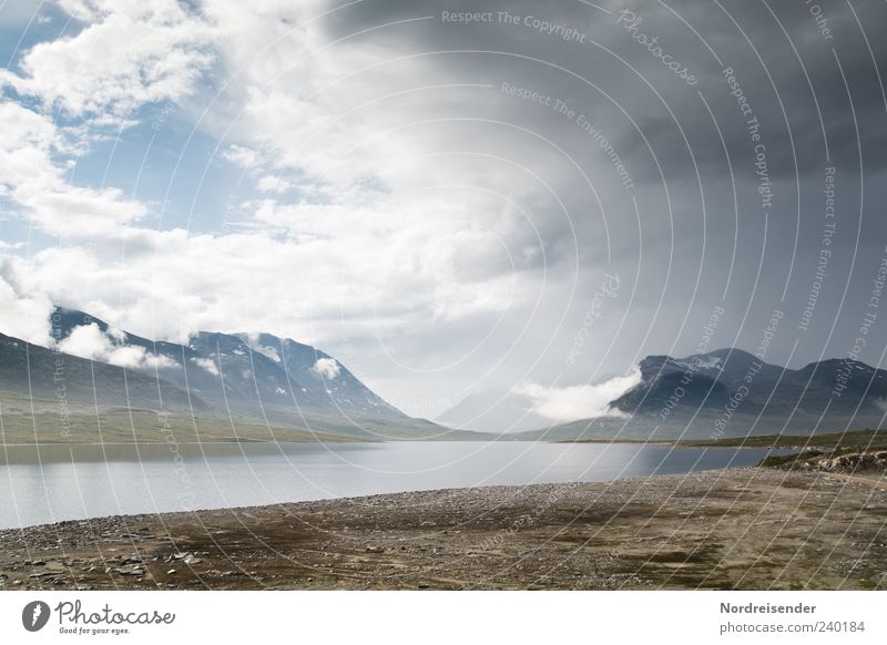 Planet Erde Ferne Freiheit Berge u. Gebirge Natur Landschaft Urelemente Himmel Wolken Gewitterwolken Klima Wetter See Wege & Pfade außergewöhnlich ästhetisch