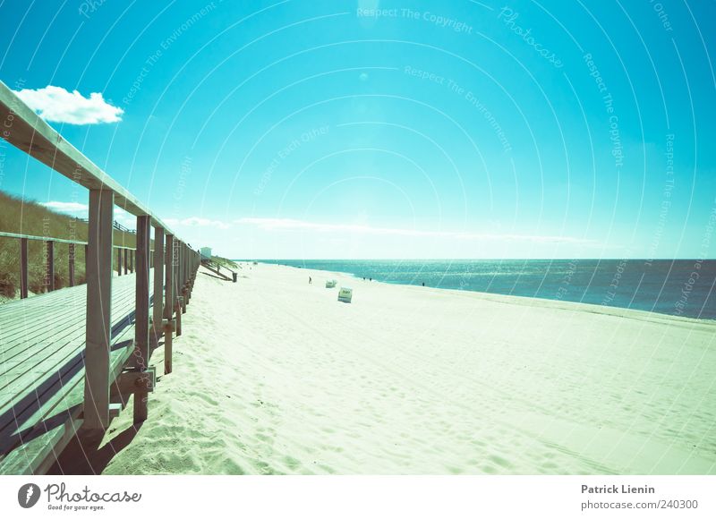 Sommer, Sonne, Sonnenschein schön Erholung Strand Meer Natur Landschaft Sand Himmel Wolken Klima Wetter Schönes Wetter Wärme Wellen Nordsee Insel hell