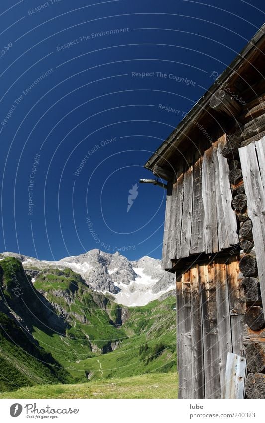 Braunarlspitze Ferien & Urlaub & Reisen Tourismus Sommer Sommerurlaub Berge u. Gebirge Haus Natur Sonnenlicht Schönes Wetter Felsen Alpen Gipfel