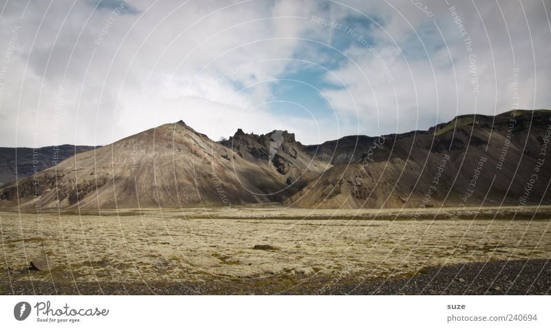 Fleckchen Erde Berge u. Gebirge Umwelt Natur Landschaft Himmel Wolken Wetter authentisch Island Farbfoto Gedeckte Farben Außenaufnahme Menschenleer