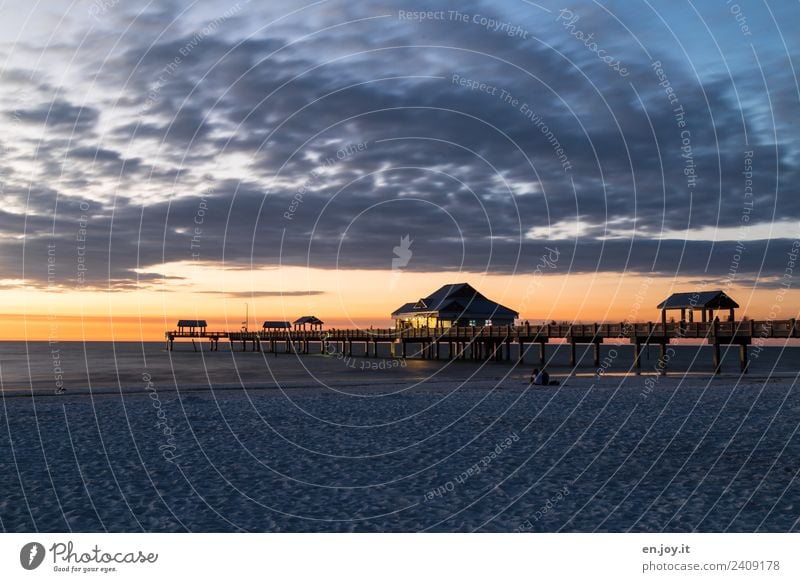 Pier 60 Ferien & Urlaub & Reisen Tourismus Sommer Sommerurlaub Strand Meer Himmel Wolken Nachthimmel Horizont Clearwater Beach Florida USA Amerika Nordamerika