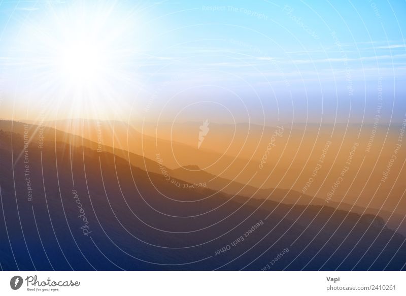 Schöner Sonnenuntergang in den Bergen schön Ferien & Urlaub & Reisen Tourismus Abenteuer Ferne Sommer Berge u. Gebirge Umwelt Natur Landschaft Luft Himmel