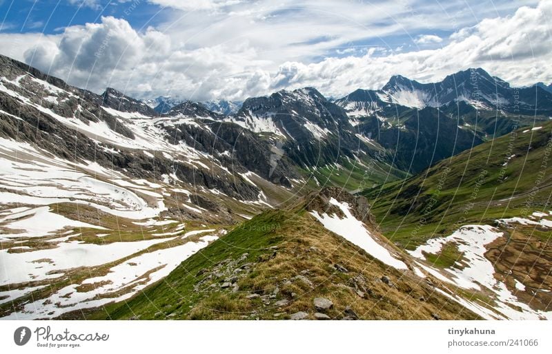 Kaisertal ruhig Ferien & Urlaub & Reisen Ausflug Freiheit Sommer Berge u. Gebirge Natur Landschaft Himmel Wolken Gewitterwolken Schönes Wetter Schnee Alpen