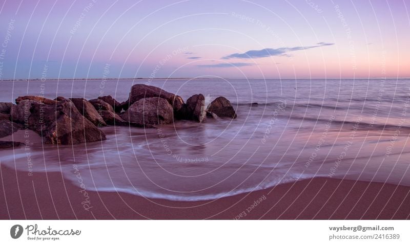 Sonnenuntergang über dem Atlantik bei Coney Island, NY Umwelt Natur Landschaft Erde Sand Wasser Himmel Wolken Nachthimmel Sonnenaufgang Wetter Schönes Wetter