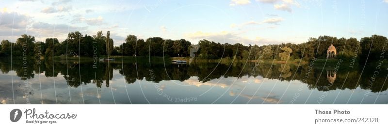 Magdeburg Adolf Mittag See Sommer Insel genießen Weitwinkel weit breit abend Baum Farbfoto Tag Panorama (Aussicht)