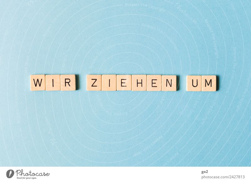 Wir ziehen um Spielen Brettspiel Häusliches Leben Hausbau Umzug (Wohnungswechsel) Spielfigur Schriftzeichen neu blau Tatkraft beweglich Neugier Bewegung