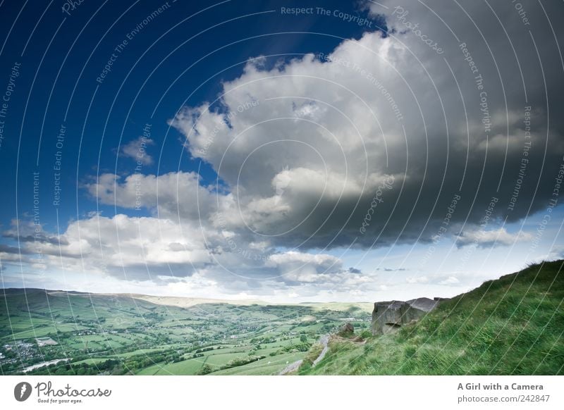 scudding clouds Umwelt Natur Landschaft Urelemente Erde Himmel Wolken Gewitterwolken Frühling Sommer Wetter Schönes Wetter schlechtes Wetter Wind Gras Feld