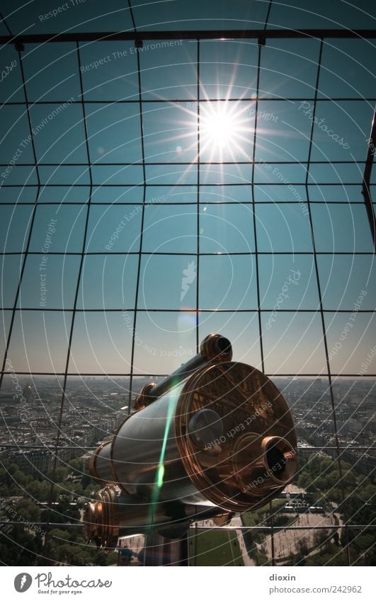 Blick zurück auf Paris Ferien & Urlaub & Reisen Tourismus Sightseeing Städtereise Teleskop Frankreich Europa Stadt Hauptstadt Stadtzentrum bevölkert Haus Turm