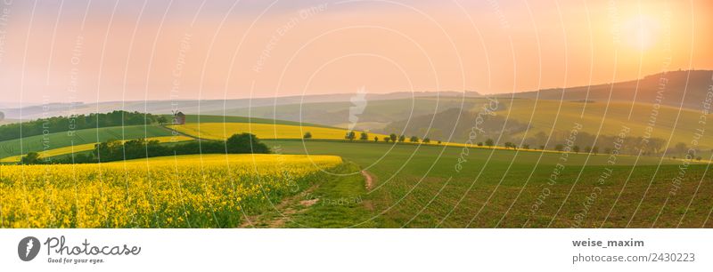 Alte Windmühle bei Sonnenuntergang. Frühling Mährische Hügellandschaft schön Ferien & Urlaub & Reisen Sommer Umwelt Natur Landschaft Pflanze Blume Gras Wiese