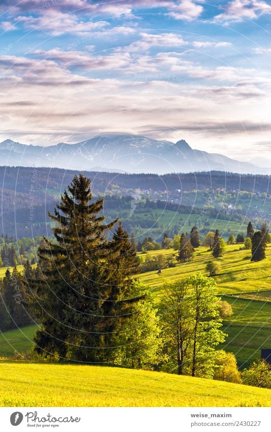 Inspirierendes Abendlicht im Frühjahr. Sonnenuntergang in den Bergen schön Ferien & Urlaub & Reisen Tourismus Sommer Berge u. Gebirge Natur Landschaft Himmel