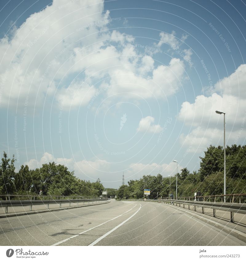 straße Himmel Wolken Pflanze Baum Sträucher Verkehrswege Straße ästhetisch Farbfoto Außenaufnahme Menschenleer Tag