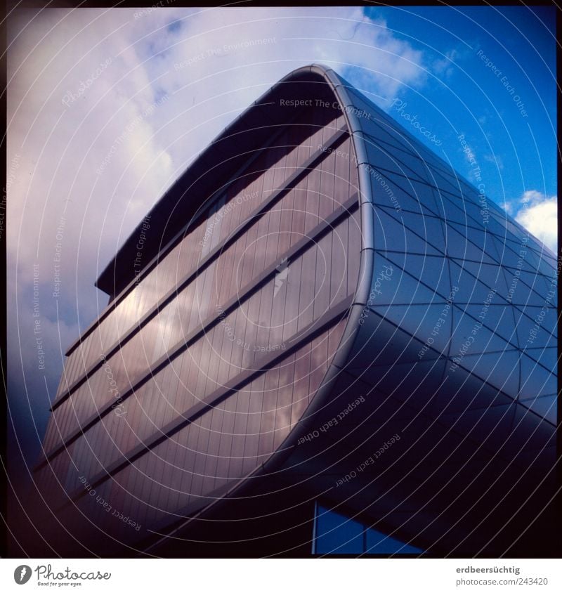 Die Zukunft des Buchs Bildung Wissenschaften Studium Leipzig Gebäude Architektur Bibliothek Deutsche Nationalbücherei Sehenswürdigkeit Glas glänzend modern blau