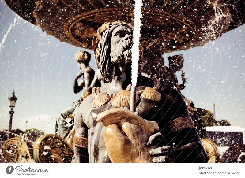 Pariser Springbrunnen Place de la Concorde Platz Sehenswürdigkeit Denkmal Schwimmen & Baden Farbfoto Gedeckte Farben Außenaufnahme Nahaufnahme Menschenleer Tag