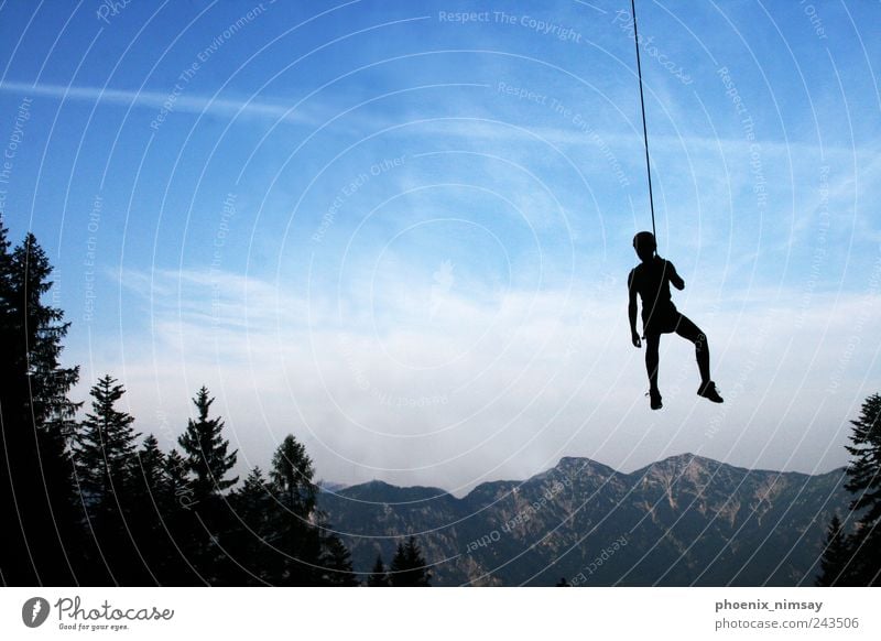 hang loose Freizeit & Hobby Tourismus Abenteuer Freiheit Sommer Berge u. Gebirge Klettern Bergsteigen 1 Mensch Natur Landschaft Himmel Schönes Wetter erleben