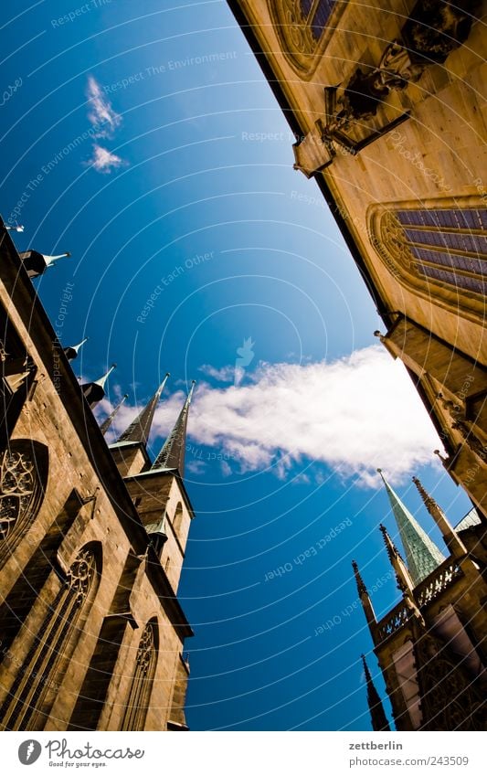 Dom St. Marien und der St. Severi Tourismus Ausflug Sightseeing Städtereise Sommer Wolken Schönes Wetter Stadtzentrum Altstadt Kirche Bauwerk Architektur