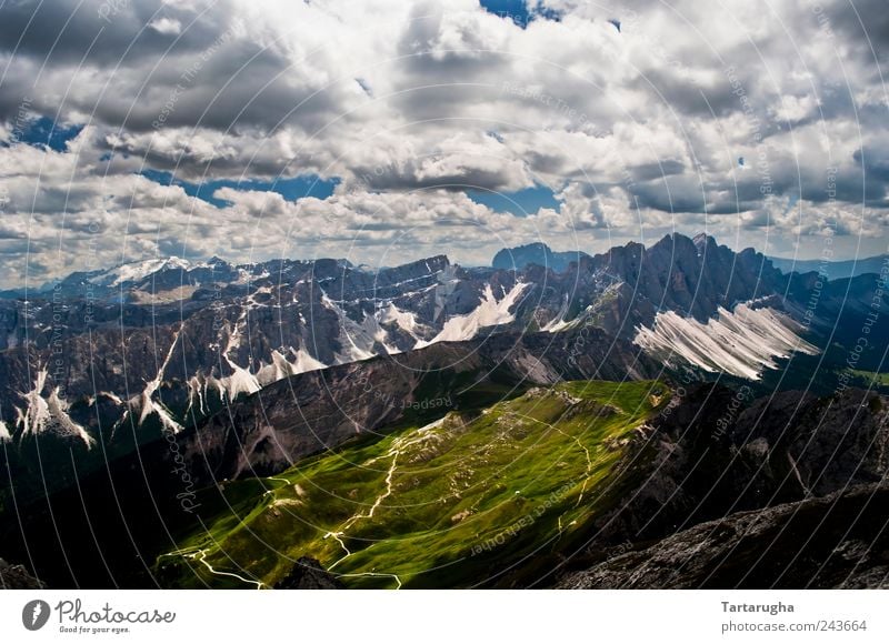 Bright Side - Dolomiten Ferien & Urlaub & Reisen Tourismus Ferne Berge u. Gebirge Klettern Bergsteigen Natur Landschaft Himmel Wolken Horizont Sonnenlicht