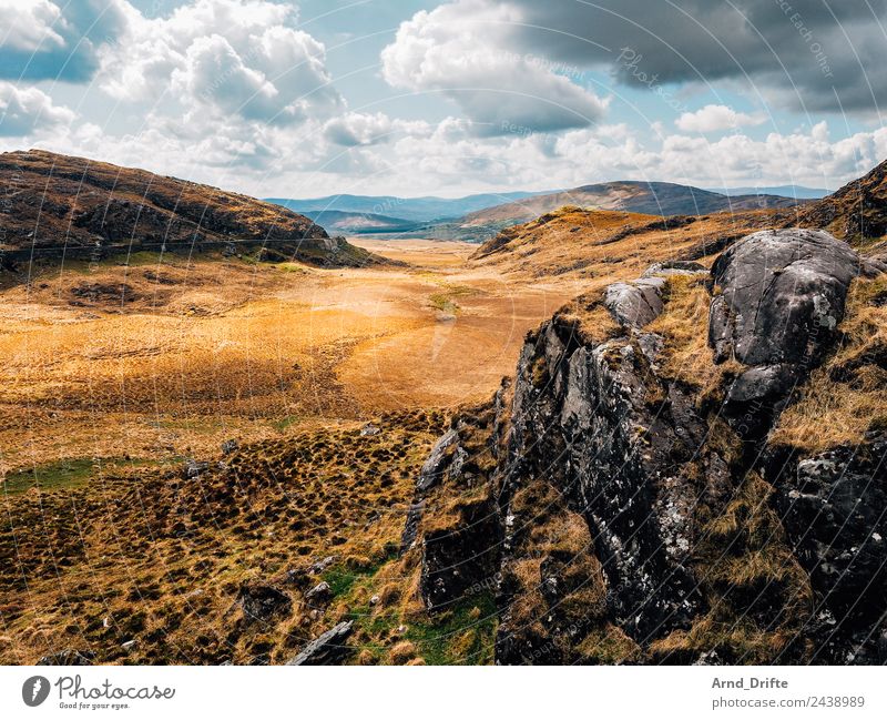 Molls Gap - Irland Ferien & Urlaub & Reisen Tourismus Ausflug Abenteuer Ferne Freiheit Sightseeing Natur Landschaft Himmel Wolken Frühling Sommer Gras Sträucher