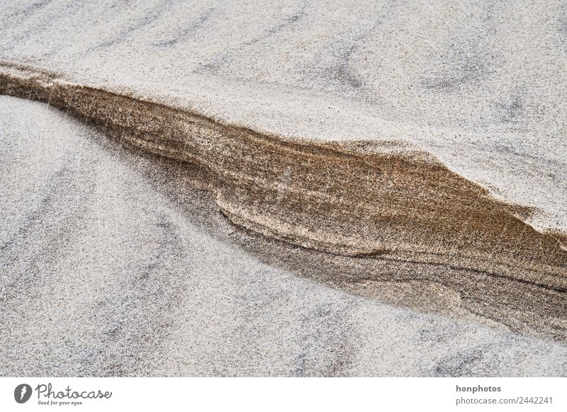 Sandstruktur4 Strand Menschenleer braun gelb Farbfoto Außenaufnahme Nahaufnahme Strukturen & Formen Textfreiraum oben Textfreiraum unten Tag