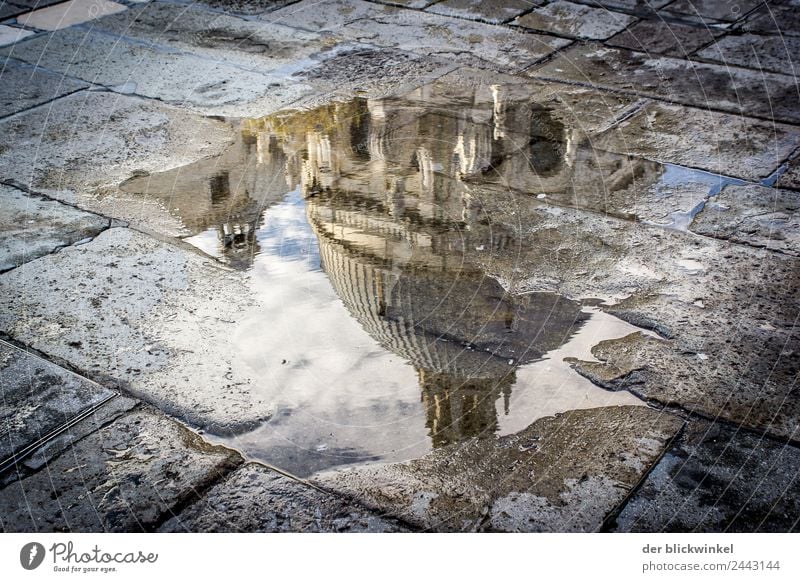 Achtung Pfütze! Venedig Dom Sehenswürdigkeit Wahrzeichen Denkmal historisch nass natürlich Reflexion & Spiegelung Farbfoto Außenaufnahme Experiment Tag Licht