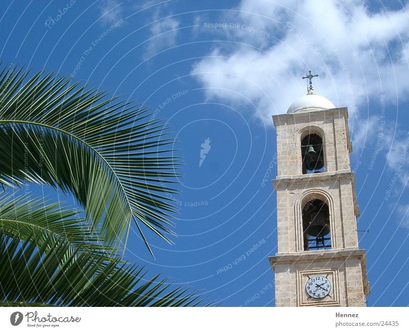 14:20 Uhr Chania Kreta Wolken Palme blau Himmel