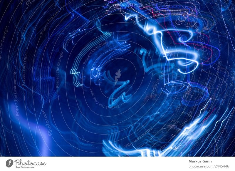 Bewegung abstrakt blau Design schwarz Kraft Hintergrundbild Großstadt Explosion Leuchtdiode Leuchtspur Licht Unschärfe Farbfoto Menschenleer Bewegungsunschärfe