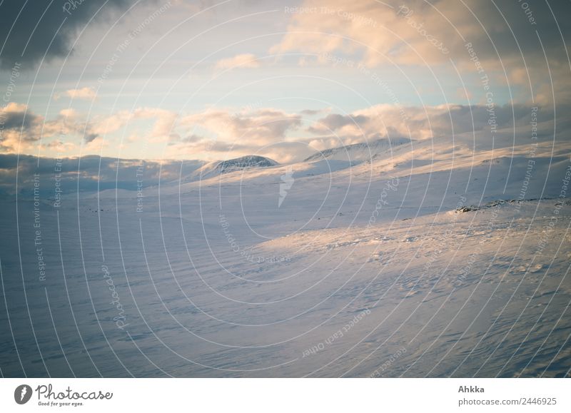 Winterlandschaft in Norwegen harmonisch Sinnesorgane ruhig Meditation Ferien & Urlaub & Reisen Abenteuer Ferne Winterurlaub Landschaft Wolken Sonnenaufgang