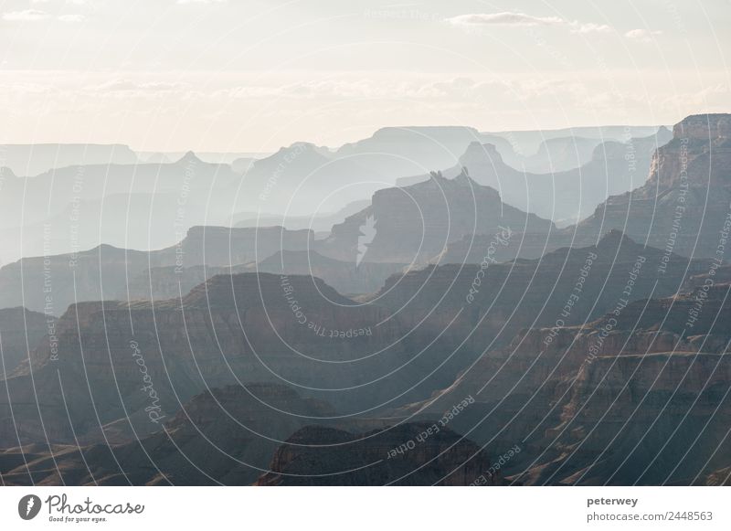 Grand Canyon, view from south rim, Grand Canyon National Park Ausflug Ferne Sommer wandern Landschaft Schlucht braun afternoon america brown deep distant dusk