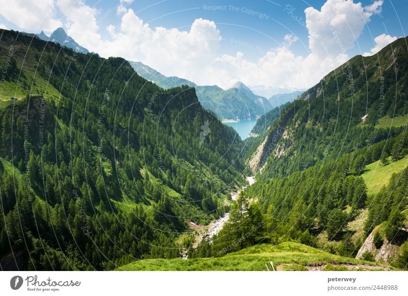 Lago di Luzzone, upper Blenio valley, Tessin Ausflug Wald Berge u. Gebirge See wandern grün alpin alps angle blenio clouds forest green hiking hill lake