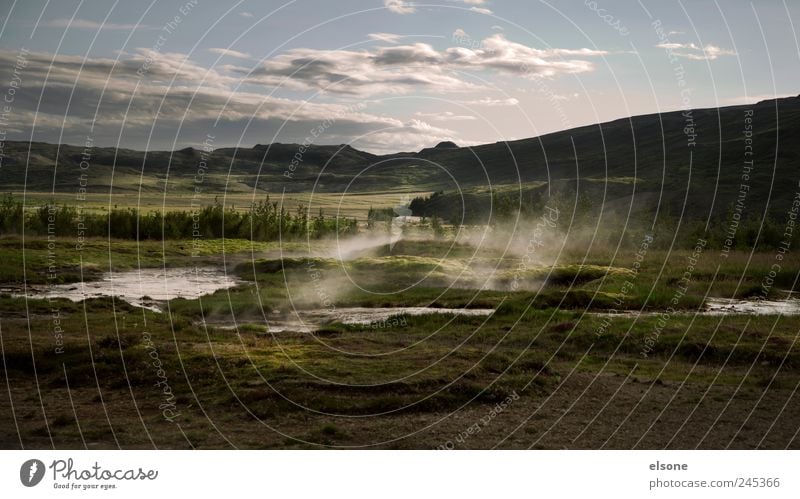 HOT POT Natur Landschaft Pflanze Tier Erde Wasser Wolken Nebel Wärme Gras Sträucher Moos Hügel Felsen Berge u. Gebirge Vulkan Moor Sumpf Bach Fluss