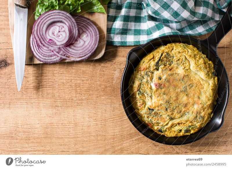 Frittata Lebensmittel Gemüse Öl Frühstück Mittagessen Abendessen Vegetarische Ernährung Diät Italienische Küche Pfanne Gesundheit Gesunde Ernährung