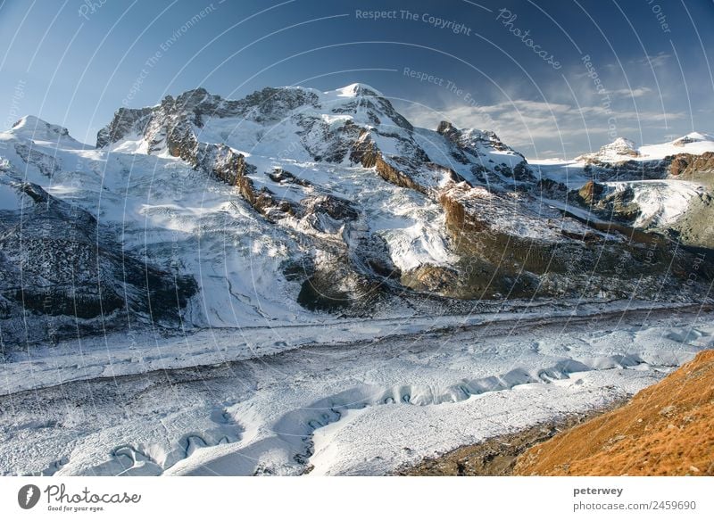 Breithorn mountain peak, view from Gornergrat Winter Schnee wandern Natur weiß alpin alps Glacier Nationalpark landscape panorama panoramic pennine scenery