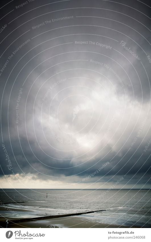 Hartnäckige Schleierwölkchen Ferien & Urlaub & Reisen Tourismus Strand Landschaft Urelemente Luft Wasser Himmel Wolken Gewitterwolken Horizont Wetter