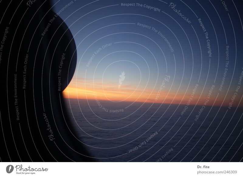 Dämmerung über den Wolen Ferien & Urlaub & Reisen Ferne Freiheit Flugzeug Flugzeugausblick Tourismus Güterverkehr & Logistik Erde Ziel Sonnenuntergang