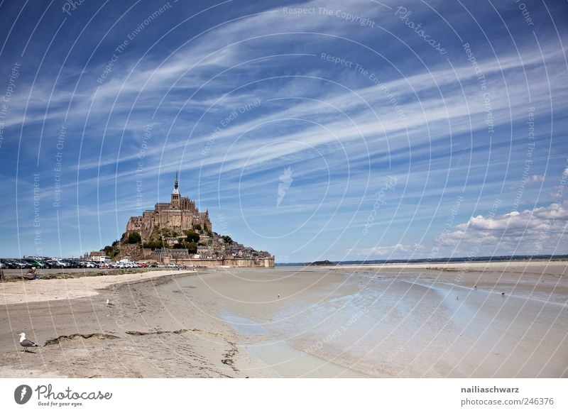 Mont Saint Michel Ferien & Urlaub & Reisen Tourismus Sightseeing Meer Insel Insel Mont-Saint-Michel Bretagne Normandie Frankreich Europa Landschaft Himmel