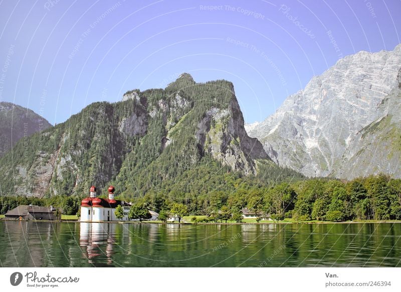 St. Bartholomä Erholung ruhig Ferien & Urlaub & Reisen Tourismus Ausflug Freiheit Sommerurlaub Berge u. Gebirge Himmel Wolkenloser Himmel Baum Wald Felsen Alpen