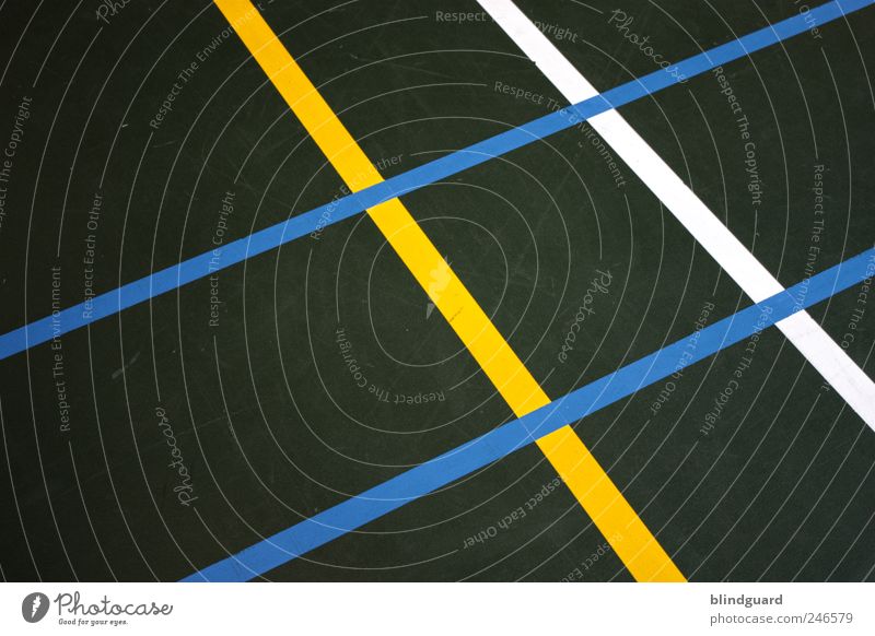 Tic Tac Toe Sportstätten Kunststoff blau gelb grün weiß Tennis Badminton Sporthalle Halle Linie Schilder & Markierungen Spielfeld Volleyball Handball
