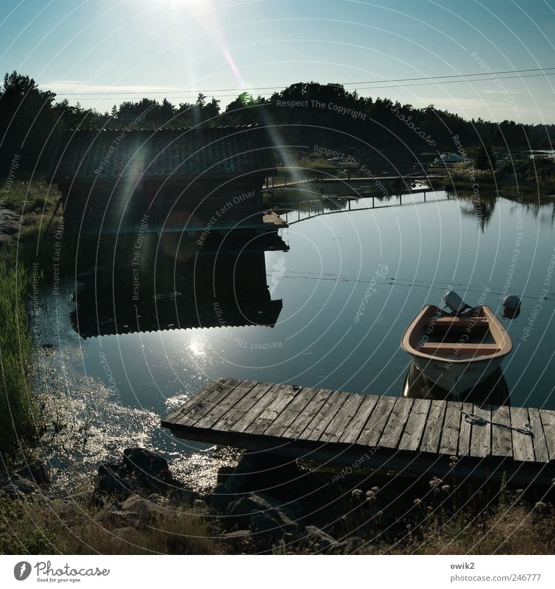 Flatvarp Ferien & Urlaub & Reisen Ausflug Ferne Freiheit Umwelt Natur Landschaft Wasser Wolkenloser Himmel Klima Schönes Wetter Pflanze Küste Bucht Meer