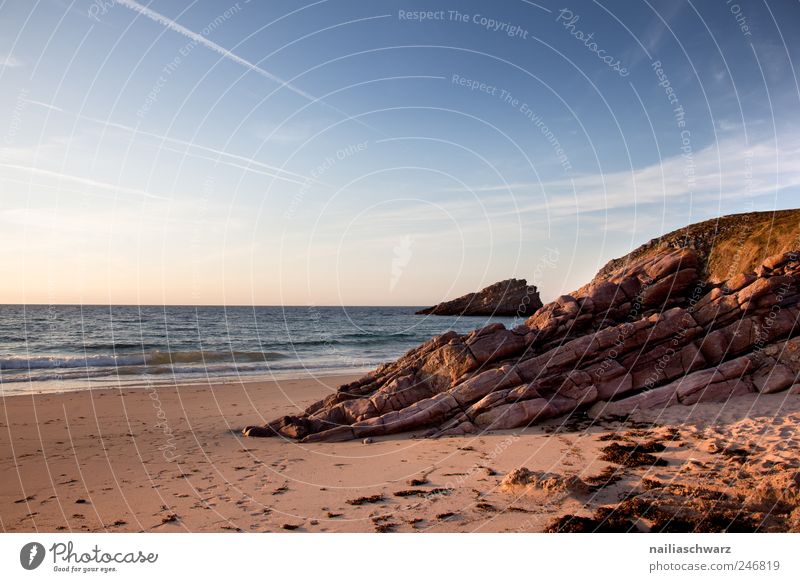 Bretonische Abendstimmung Ferien & Urlaub & Reisen Sommer Sommerurlaub Strand Meer Natur Landschaft Sand Wasser Himmel Küste Bucht Frankreich Europa Erholung