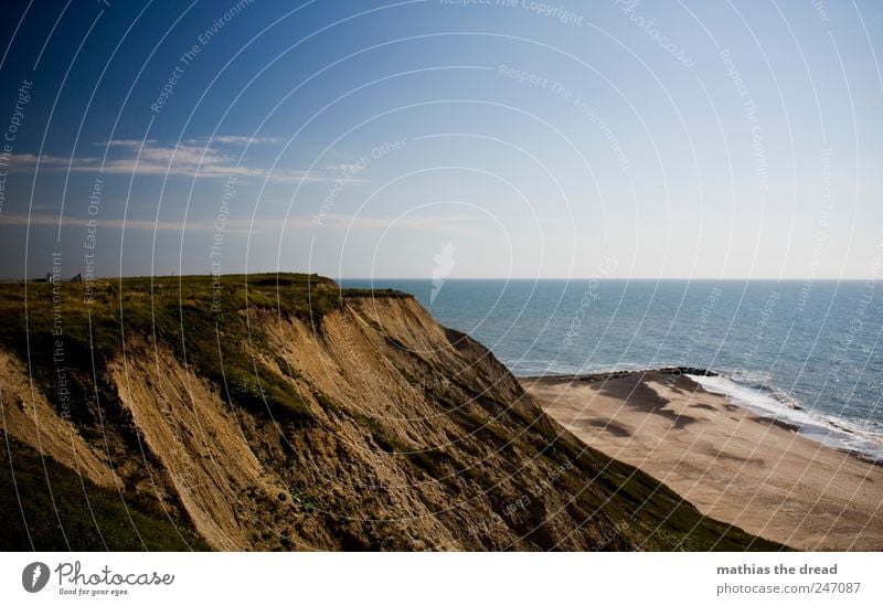 DÄNEMARK - XX Umwelt Natur Landschaft Wasser Himmel Wolken Horizont Sommer Schönes Wetter Pflanze Gras Moos Wellen Küste Strand Nordsee außergewöhnlich schön