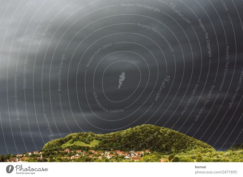 Bedrohung am Himmel Erholung ruhig Freizeit & Hobby Ausflug Abenteuer Ferne Freiheit Natur Landschaft Wolken Gewitterwolken Sommer Wetter Unwetter Sturm Wald