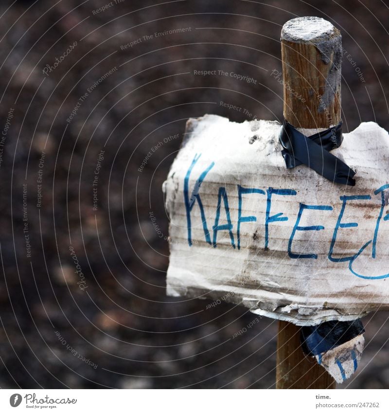 Der Prophet in der Wüste Kaffee Holz Schilder & Markierungen Hinweisschild Warnschild braun Stock Schlamm Karton Wort Buchstaben Klebestreifen aufhängen