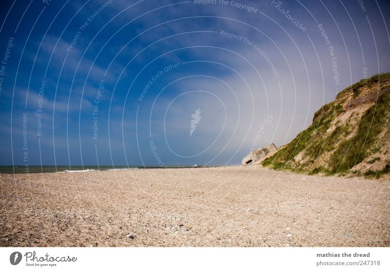 DÄNEMARK - XXVI Umwelt Natur Landschaft Wasser Himmel Wolken Horizont Sommer Schönes Wetter Wind Pflanze Gras Wellen Küste Strand Nordsee Ruine Bauwerk Gebäude