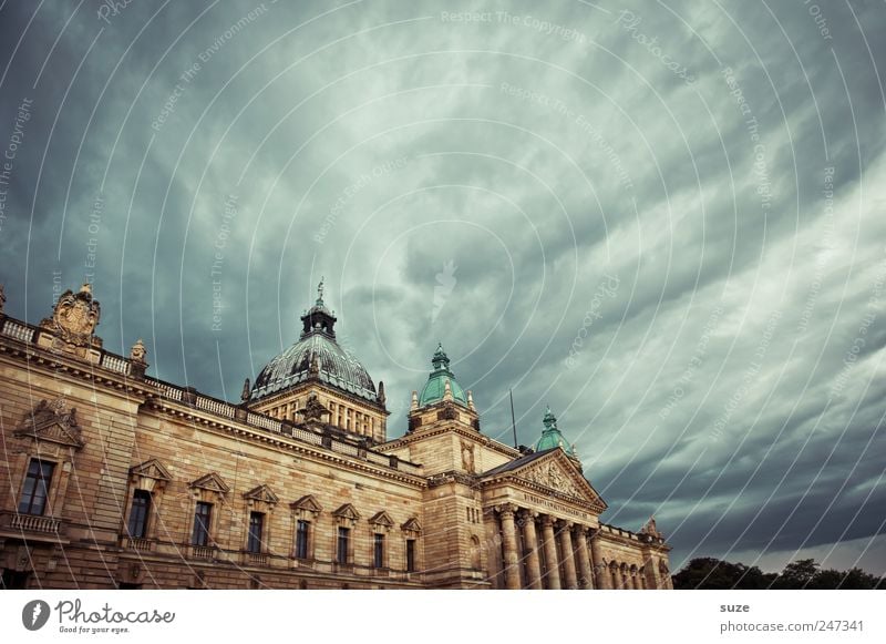 Richtplatz Sightseeing Umwelt Himmel Wolken Gewitterwolken Wetter Bauwerk Gebäude Architektur dunkel Macht Bundesverwaltungsgericht Leipzig Justiz u. Gerichte