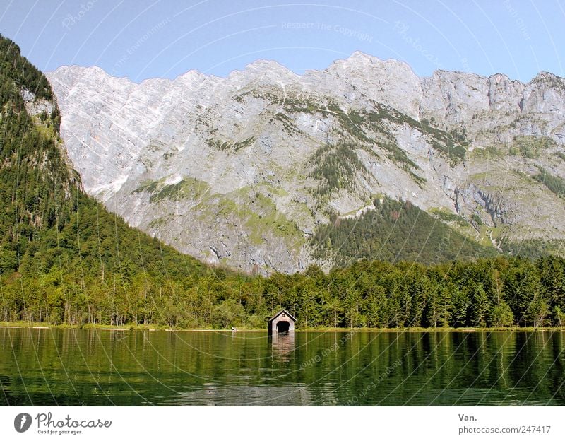 jetzt fahr'n wir über'n See... harmonisch Erholung ruhig Ferien & Urlaub & Reisen Ausflug Sommer Berge u. Gebirge Natur Landschaft Wasser Wolkenloser Himmel