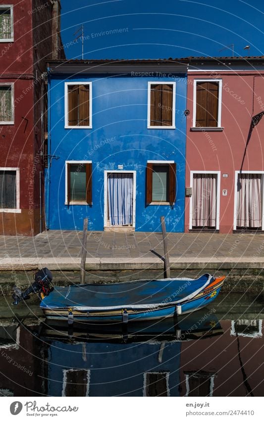 Lieblingsfarbe Ferien & Urlaub & Reisen Ausflug Sightseeing Städtereise Sommerurlaub Häusliches Leben Haus Burano Venedig Italien Dorf Fischerdorf Altstadt