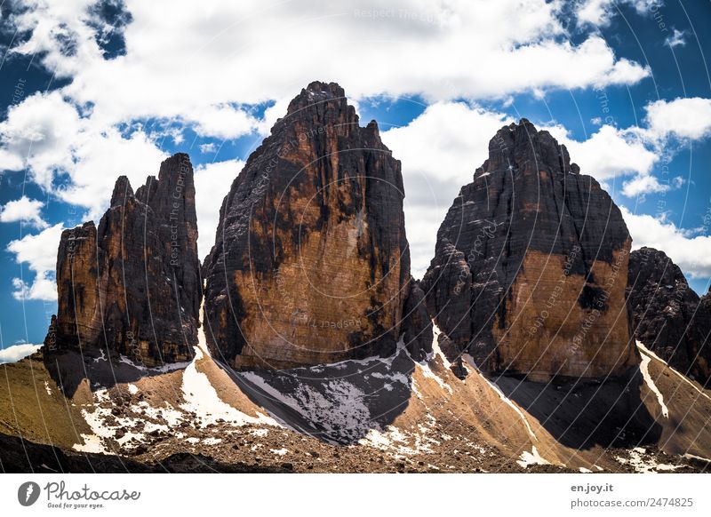 2999 Ferien & Urlaub & Reisen Tourismus Ausflug Abenteuer Berge u. Gebirge wandern Umwelt Natur Landschaft Wolken Felsen Alpen Dolomiten Drei Zinnen Gipfel