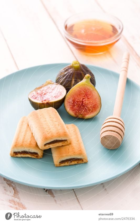 Feigenkekse auf weißem Holztisch Plätzchen Kekse Frucht Lebensmittel Gesunde Ernährung Foodfotografie Gesundheit frisch Antioxidans roh süß tropisch Dessert