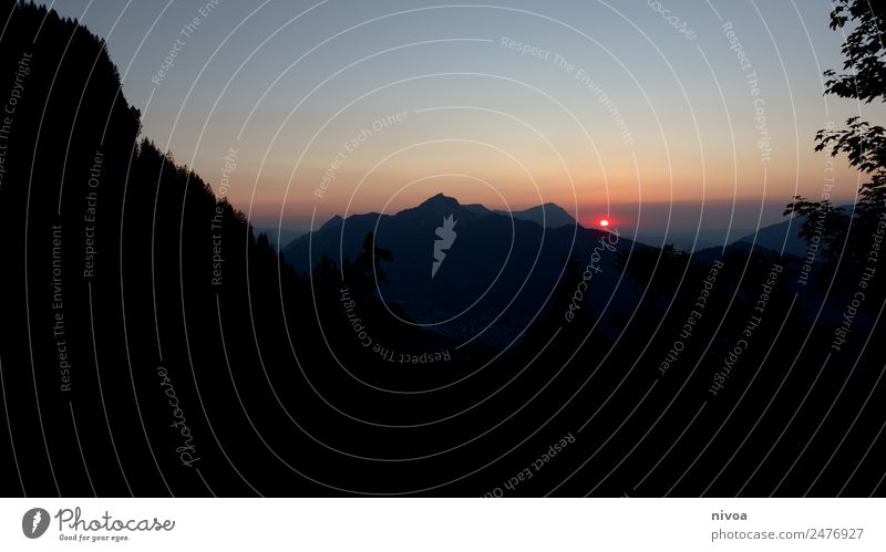 Blick vom Stoos bei Sonnenuntergang Ausflug Abenteuer Ferne Freiheit Berge u. Gebirge wandern Umwelt Natur Landschaft Pflanze Tier Urelemente Erde Luft Klima