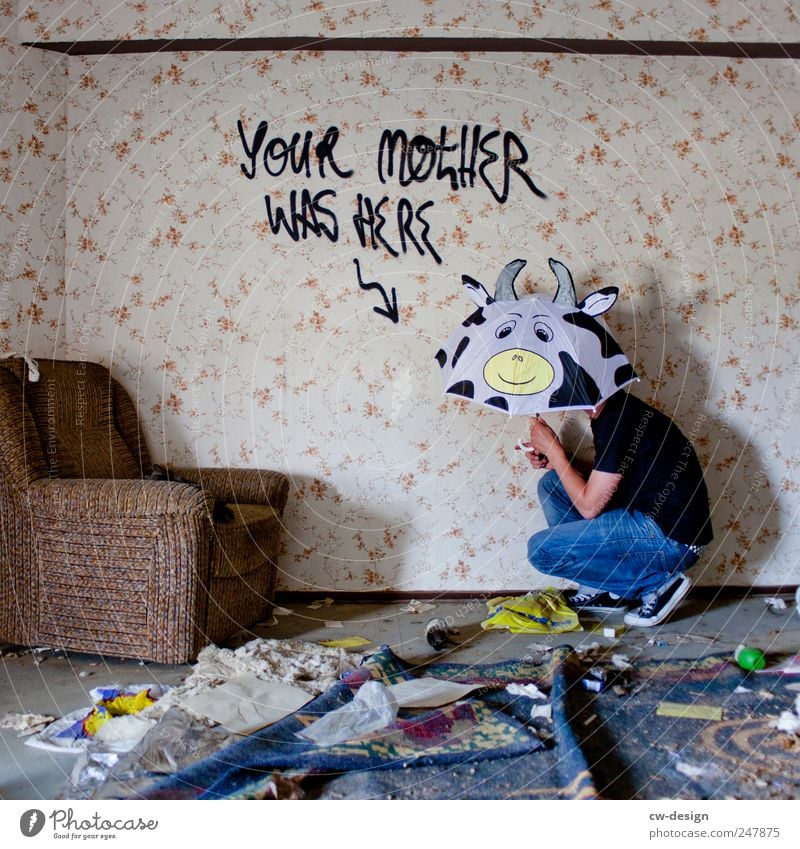 HOW I MET YOUR MOTHER Lifestyle Freude Freizeit & Hobby Kinderspiel Häusliches Leben Wohnung Sessel Raum Mensch maskulin androgyn 1 Kunst Mauer Wand Regenschirm